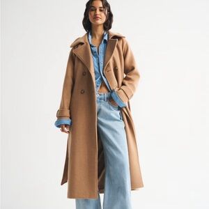 Abercrombie & Fitch Camel Pea Coat